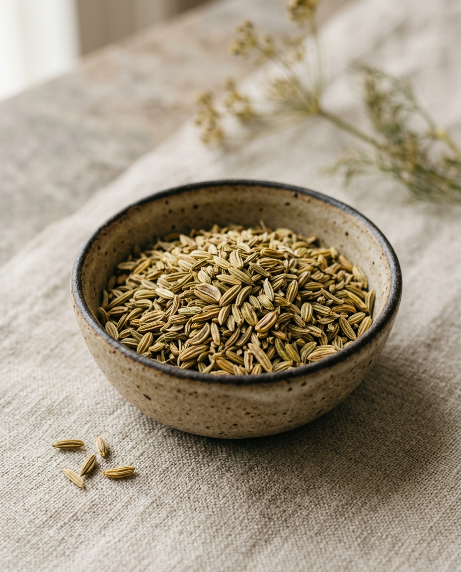 Fennel Seeds Vertical Stack Image